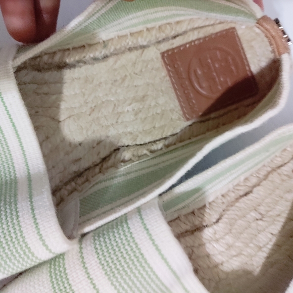 Tory Burch Awning Ivory striped elastic espadrille flat, shoes women's… - Picture 5 of 7